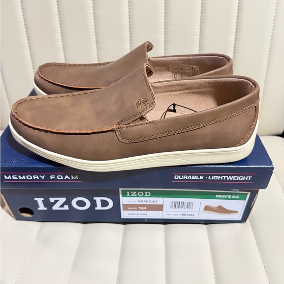 IZOD Men's size 13 Tan Slip-On Shoes - Picture 2 of 6
